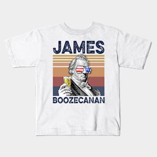 ames Boozecanan 4th of July Drinking James Buchanan President Kids T-Shirt